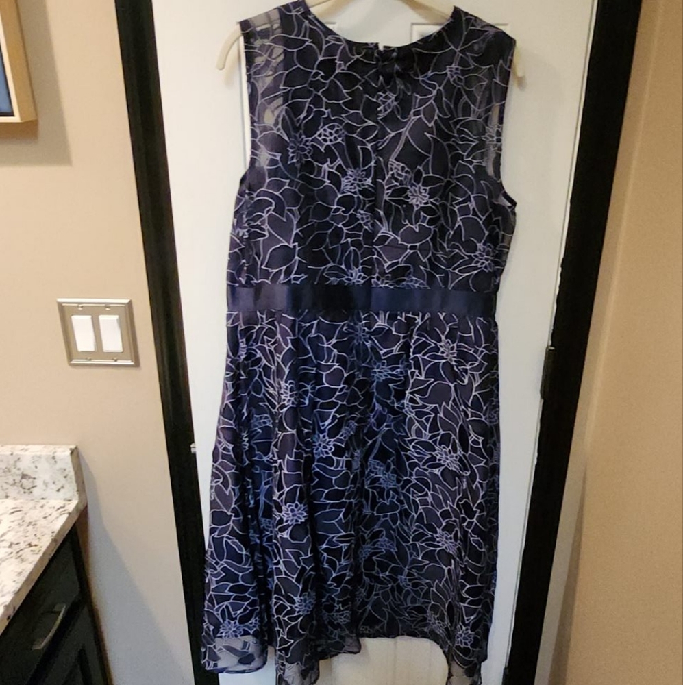 Heidi Weisel Dress 14W Navy Blue